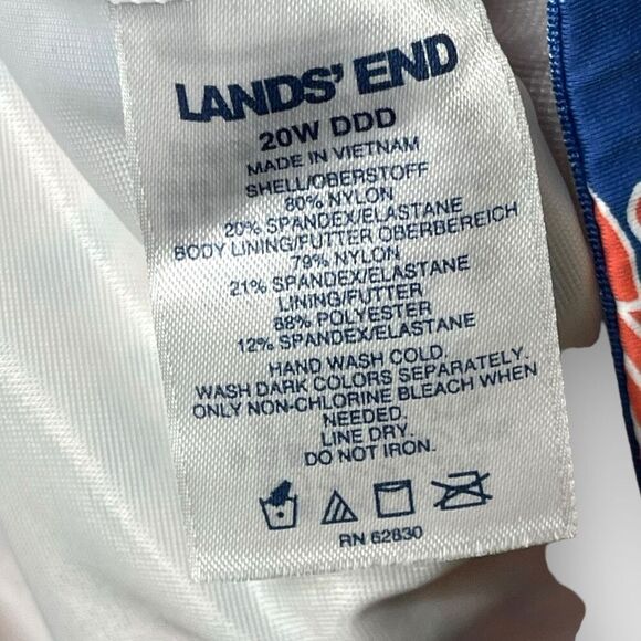 Lands’ End 20 W DDD Tummy Control Keyhole High Neck Tankini Top Swimsuit - Picture 7 of 9